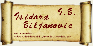 Isidora Biljanović vizit kartica